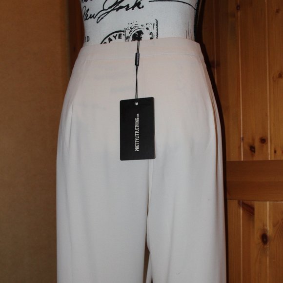 Pretty Little Thing Cream Tailored Trousers Size 12 NWT - Picture 9 of 15